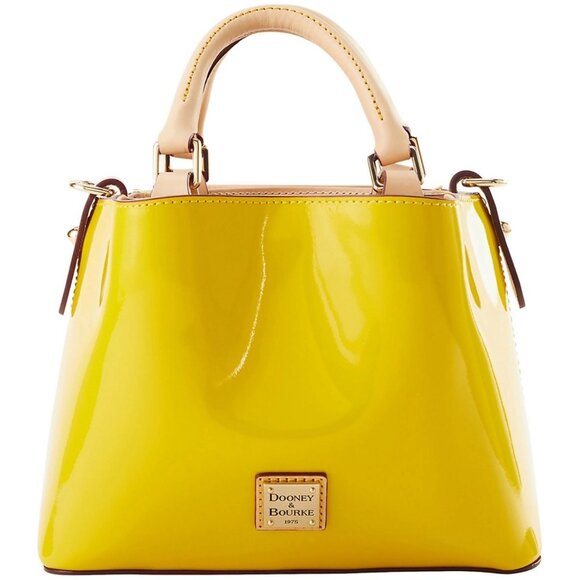 Dooney & Bourke Handbags - Dooney & Bourke Mini Barlow Tote With Crossbody Strap Patent Leather Yellow‎ NEW